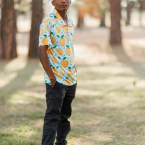 Orange Teals  Golf Shirt - Men