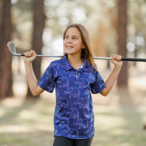 Navy Ellies Golf Shirt - Kids