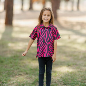 Pink Zebbie  Golf Shirt - Kids