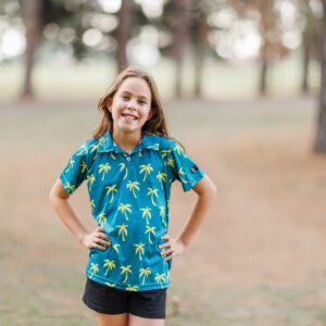 Teal Palms  Golf Shirt - Kids